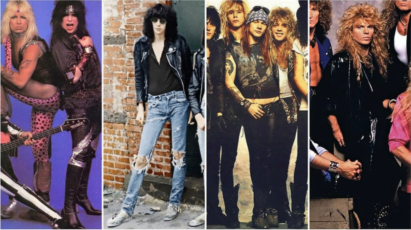 moda rock 80 leta obleceni muzi